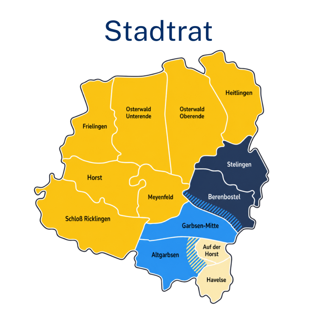 Karte der Stadträte